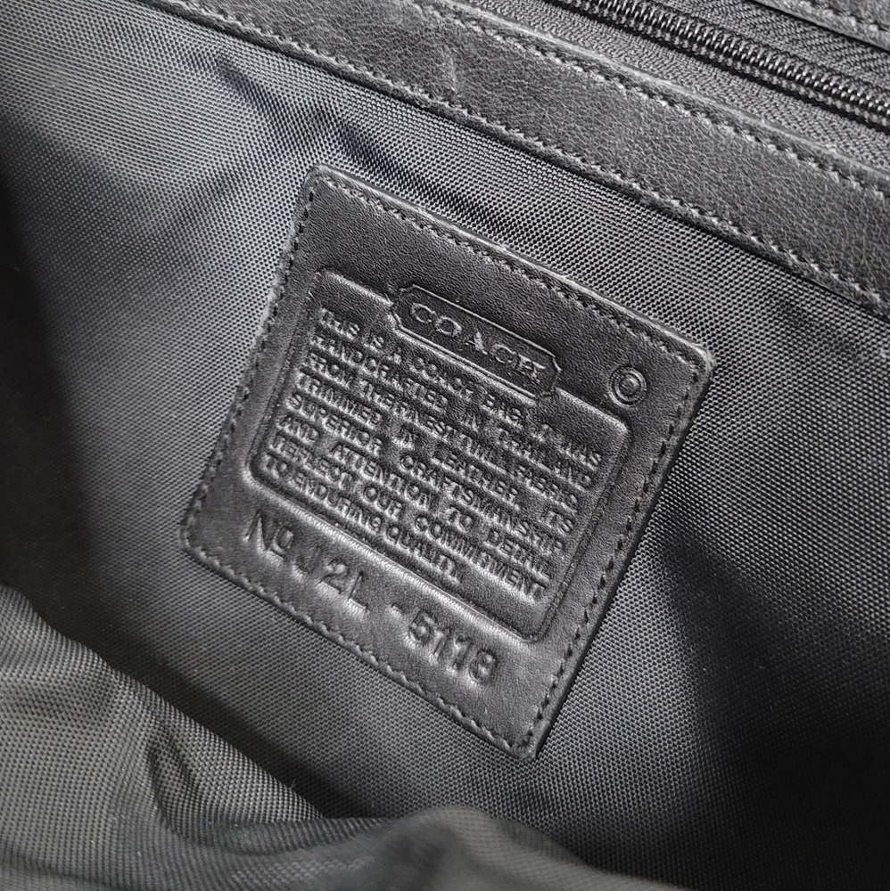 COACH Black Canvas Leather Crossbody Shoulder Laptop Bag N9J2L-5118 - Picture 4 of 7